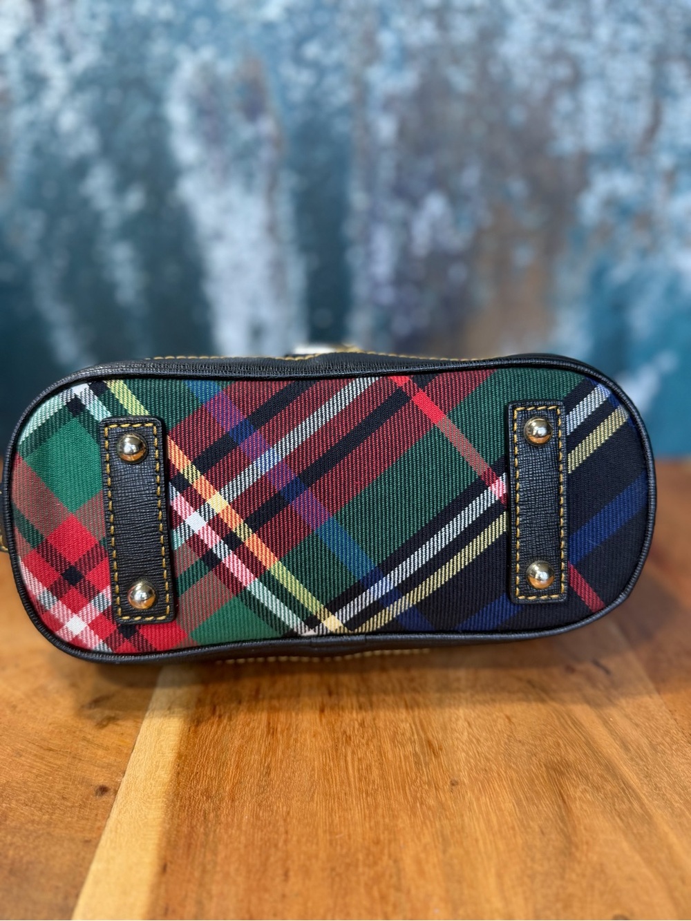 Dooney & Bourke Classic Tartan Plaid Bitsy Mini Domed Satchel Bag - Picture 7 of 12